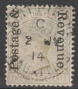 Mauritius Scott 121 - SG160, 1902 Postage and Revenue Overprint 25c used