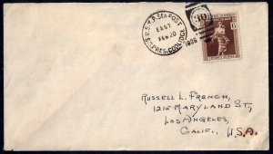 US JAPAN 1935 STEAMSHIP PRES COOLIDGE US SEAPOST COVER POSTE ON THE HIGH SEAS SS