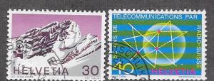 Switzerland #533-534 TElecommunications  (U) CV $0.85