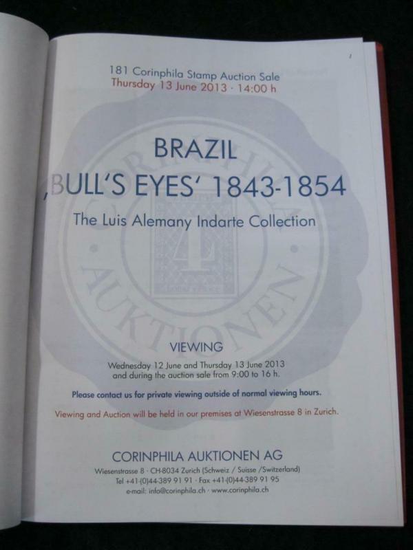 CORINPHILA AUCTION CATALOGUE 2013 BRAZIL BULL'S EYES