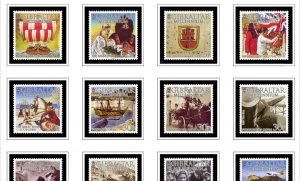 COLOR PRINTED GIBRALTAR 1886-2010 STAMP ALBUM PAGES (197 illustrated pages)