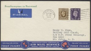 1939 AAMC #3921p Pan-Am Flight England to Botwood Newfoundland, Twickenham