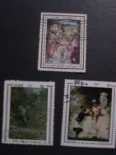 ​CUBA-1971 PAINTING IN NATIONAL MUSEUM- JUMBO LARGE- USED STAMPS VERY FINE