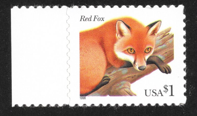 3036 MNH $1 Red Fox, Single, Free Insured Shipping,