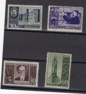 RUSSIA YR 1940,SC 780-83,MI 749-52,MNH,PROF.TIMIRYASEV ANNIV,DARK SHADE