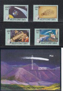 Lesotho # 526-529, 530, Halley's Comet, Mint NH, 1/2 Cat.