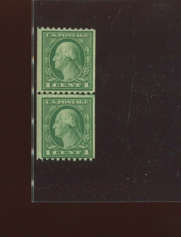 Scott 448 Washington Mint Coil Line Pair of 2 Stamps NH (Stock 448-LP9)