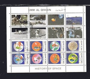 UMM AL QIWAIN 1972 HISTORY IN SPACE MINT VF NH O.G M/S16 CTO (22 UMM )