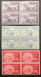 Scott#: C42-C44 - 1949 U.P.U. Issues 10¢, 15¢, 20¢ 1949 Blocks of Four MNH Lot 4