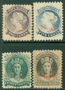 EDW1949SELL : NOVA SCOTIA 4 different values overprinted 'Specimen'