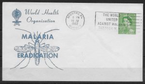 Canada #326 on WHO 1962 FDC for malaria eradication campaign