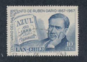 Chile 1967 Scott C273 used - Azul, Ruben Dario