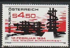 1984 Austria - Sc 1266 - MNH VF - 1 single - Anniversary of 1934 Uprising