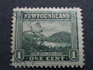 NEWFOUNDLAND 1923-SC#131 111 YEARS OLD-TWINS HILLS TOR'S COVE USED STAMP VF