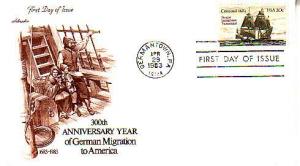 United States, First Day Cover, Ships, Germany