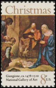 1971 Christmas Nativity Single 8c Postage Stamp, Sc# 1444, MNH, OG