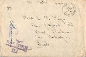 Great Britain Soldier's Free Mail 1943 R.A.F. Post Office 001 Reykjavik, Icel...