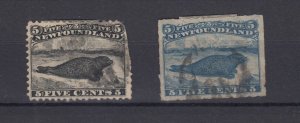 Newfoundland QV 1868/87 5c Black/Blue Seal 38/53 Used BP8992
