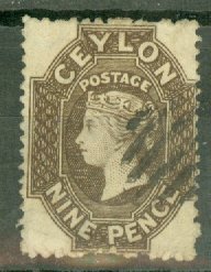 B: Ceylon 55c used (perf 13) CV $1100