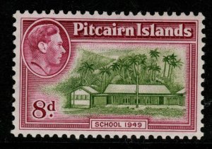 PITCAIRN ISLANDS SG6a 1951 8d OLIVE-GREEN & MAGENTA MTD MINT
