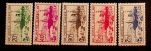 ALGERIA Sc 126-30 NH ISSUE OF 1939 - NEW YORK FAIR - SHIPS