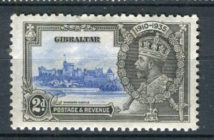 GIBRALTAR; 1935 early GV Jubilee issue Mint hinged 2d. value