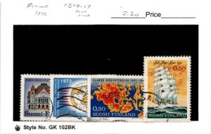 Finland, Postage Stamp, #514-517 Used, 1972 Map, Ship (AB)