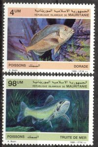 Mauritania 1986 Marine Life Fishes Set of 2 MNH