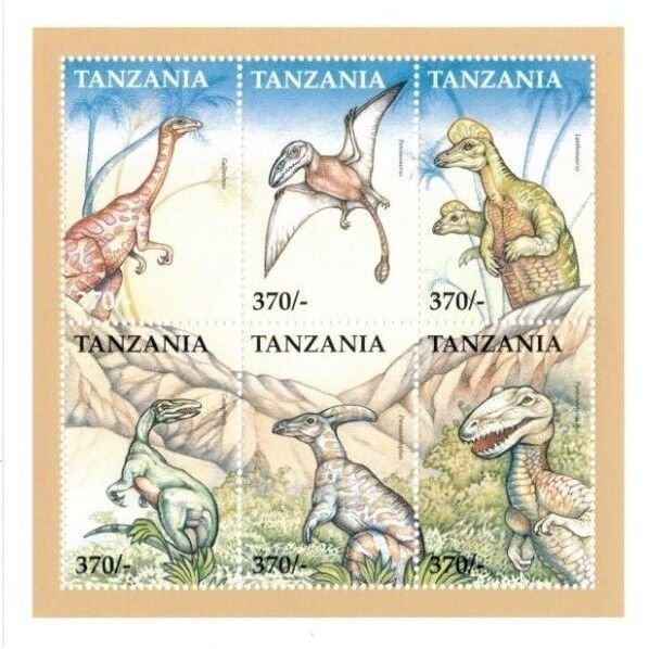 Tanzania 1999 Dinosaurs - Sheet of 6 Stamps - MNH