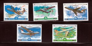 AVIATION = AIRCRAFT = Set of 5 = Russia 1979 #C122-C126 MNH