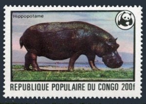 Congo PR 457,MNH.Michel 634. WWF 1978.Hippopotamus.