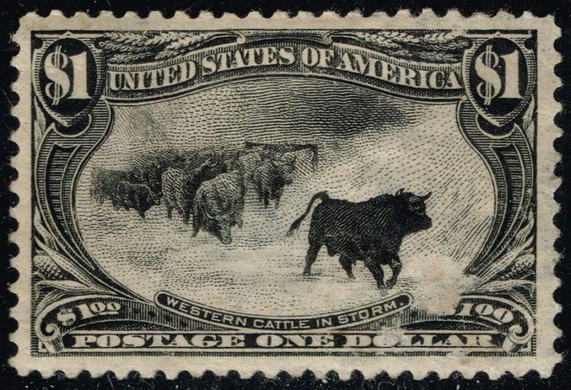 US #292 Western Cattle in Storm; Used - Pretty Spacefiller (0Stars)