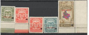 Colombia/ 5 MNH values pre-1950/Specimen