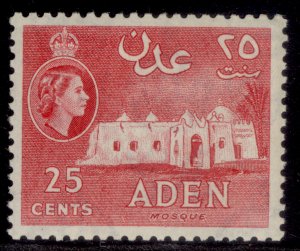 ADEN QEII SG55, 25c deep rose-red, M MINT.