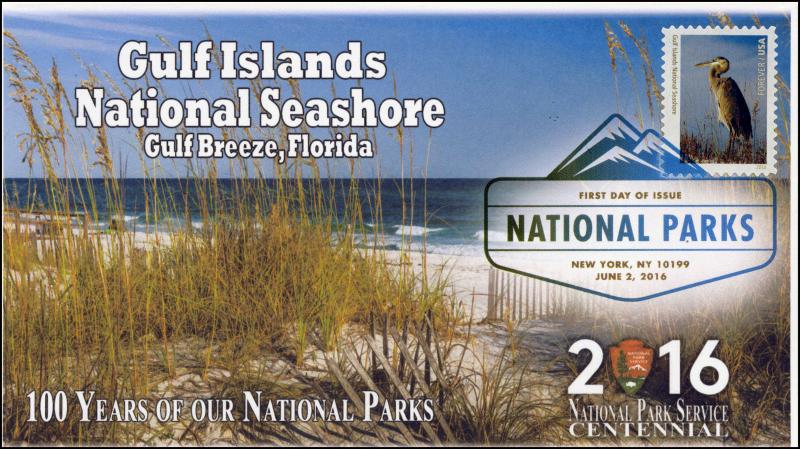 2016, National Parks, Centennial, Gulf Islands, Digital Color Postmark, 16-156