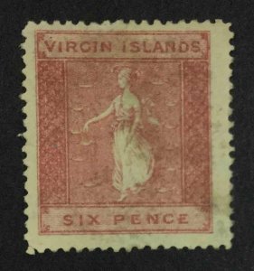 MOMEN: VIRGIN ISLANDS SG #13 NO WMK 1868 MINT OG H £300 LOT #64226