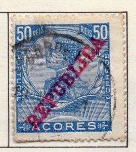 Azores 1910-18 Issue Fine Used 50r. Optd Republica 141411