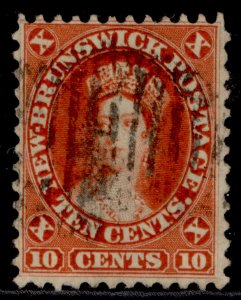 CANADA - New Brunswick QV SG17, 10c red, FINE USED. Cat £75.