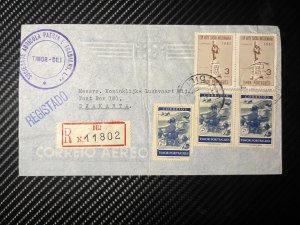 1951 Censored Registered Portuguese Timor Airmail Cover Dili to Djakarta