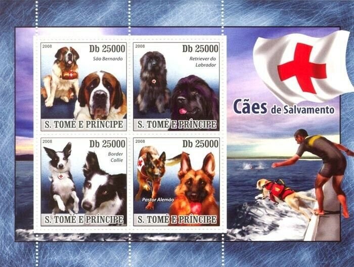 S. TOME & PRINCIPE 2008 -  Rescue Dogs 4v - YT 3663-3666, Mi 2804-2807. MNH