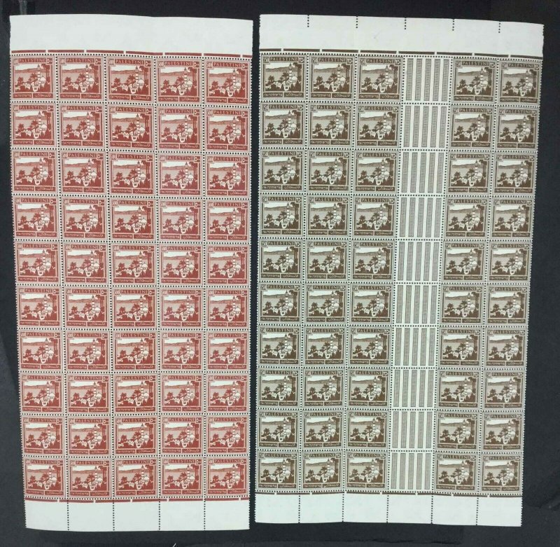 MOMEN: PALESTINE SG #109-110 BLOCKS 1942 MINT OG NH £800++ LOT #63910*