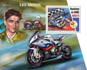 Guinea - 2020 Motorcycles on Stamps - Stamp Souvenir Sheet - GU200220b