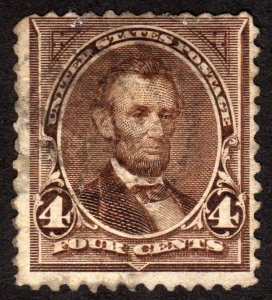 1894, US 4c, Lincoln, Used, faulty, Sc 254