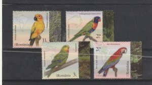 Romania 2023 STAMPS PARROTS BIRDS MNH POST SET