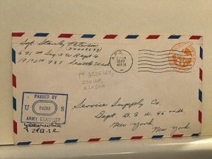 U.S. Army Post Examiner passed 1943 Fort Greeley Kodiak Alaska cover Ref R25495