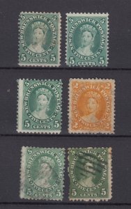 New Brunswick QV 1860 Collection Of 6 MH/2 FU BP7161