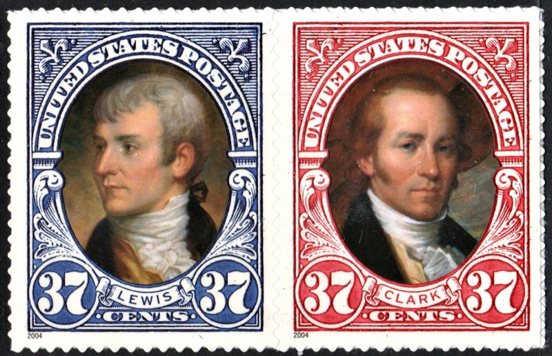 SC#3855-56 37¢ Lewis & Clark Bicentennial Booklet Pair (2004) SA