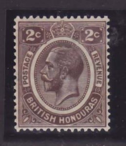 British Honduras-Sc#93- id13-unused og LH KGV 2c dark brown-1922-33-