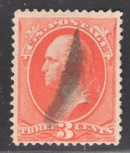 US Stamp #214 3c Vermillion Washington USED SCV $50.00