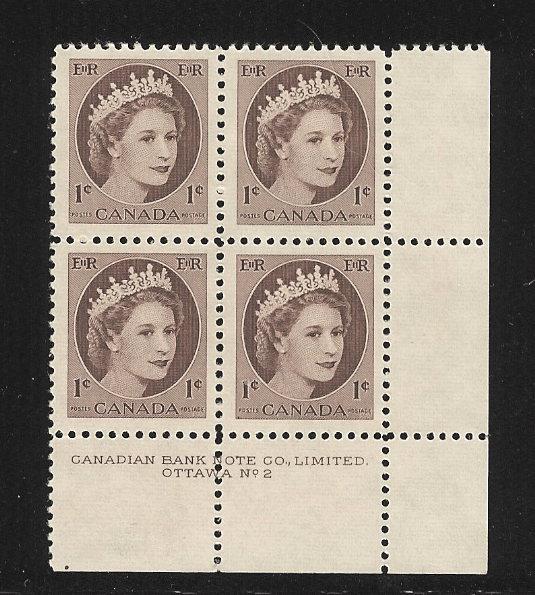 Canada QEII MNH Plate Block Scott cat.# 337